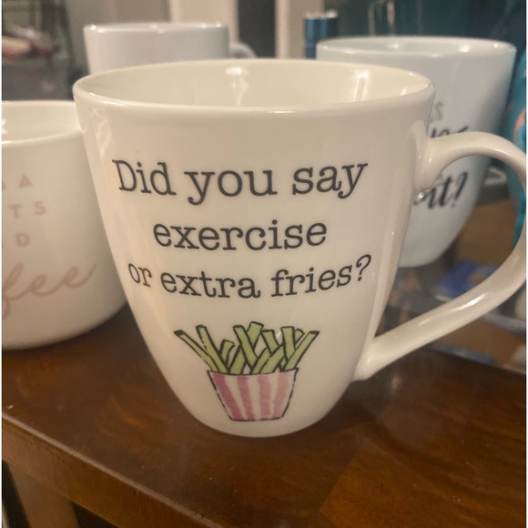 Funny coffee mug - DID YOU SAY EXERCISE OR EXTRA FRIES. Fun gift for gym goers! - Picture 4 of 4